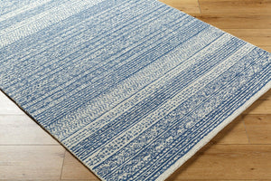Livabliss Maroc Hand-tufted Wool Area Rug Global Pattern Low Pile Living Room Floor Accent Dark Blue, Oatm 8' x 8' Square MAR2304-8SQ