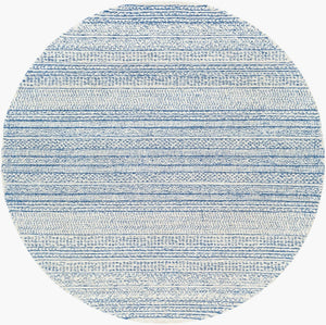 Livabliss Maroc Hand-tufted Wool Area Rug Global Pattern Low Pile Living Room Floor Accent Dark Blue, Oatm 9'9" x 9'9" Round MAR2304-99RD