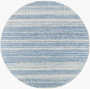 Livabliss Maroc Hand-tufted Wool Area Rug Global Pattern Low Pile Living Room Floor Accent Dark Blue, Oatm 8' x 8' Round MAR2304-8RD