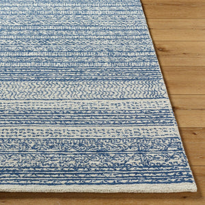 Livabliss Maroc Hand-tufted Wool Area Rug Global Pattern Low Pile Living Room Floor Accent Dark Blue, Oatm 8' x 8' Square MAR2304-8SQ