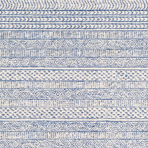 Livabliss Maroc Hand-tufted Wool Area Rug Global Pattern Low Pile Living Room Floor Accent Dark Blue, Oatm 8' x 8' Square MAR2304-8SQ