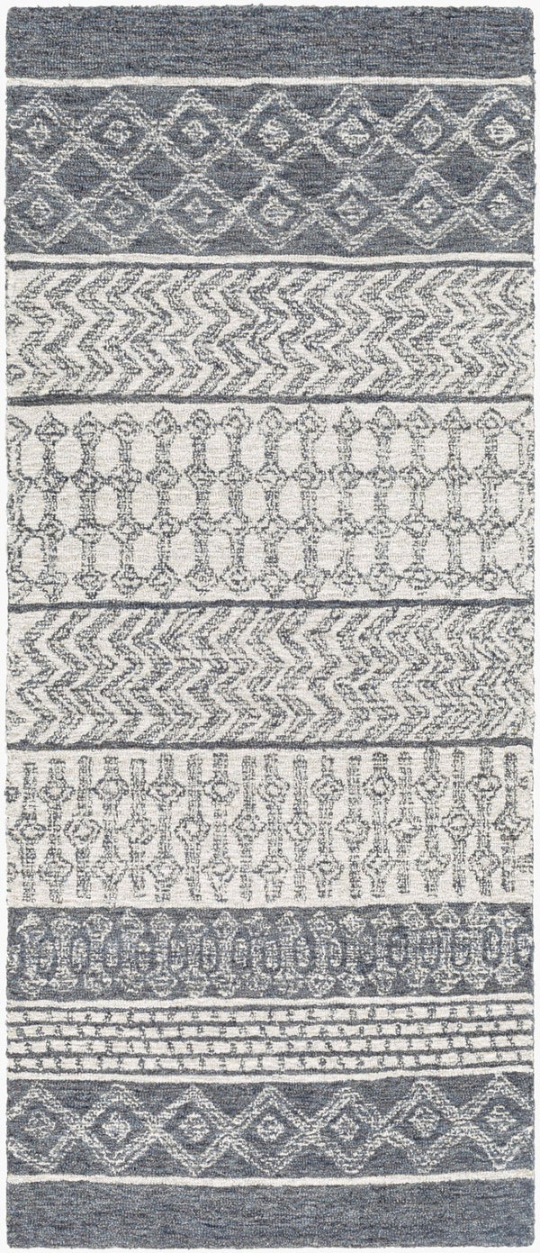 Livabliss Maroc Hand-tufted Wool Accent Rug with Global Geometric Pattern for Entryways Light Beige, Oa 2'6" x 6' MAR2305-266