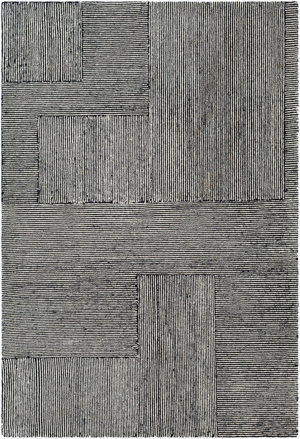 Livabliss Maroc Hand Tufted Wool Area Rug Global Pattern Low Pile for Living Room Spaces Black, Cream 8'10" x 12' MAR2320-81012