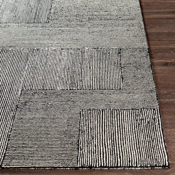 Livabliss Maroc Hand Tufted Wool Area Rug Global Pattern Low Pile for Living Room Spaces Black, Cream 8'10" x 12' MAR2320-81012