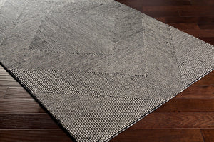 Livabliss Maroc Hand Tufted Wool Geometric Accent Rug for Entryways Bedrooms Low Pile India Cream, Black 8' x 10' MAR2321-810
