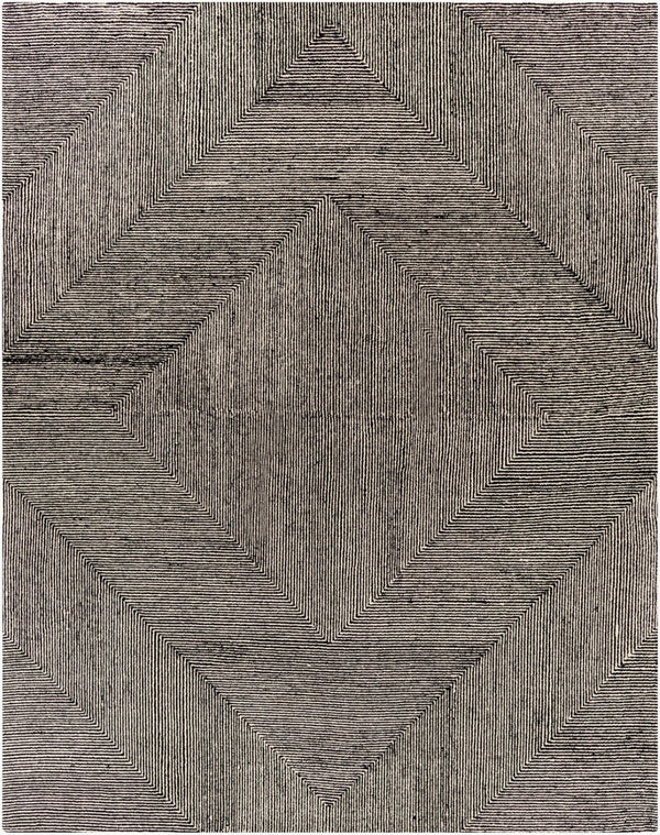 Livabliss Maroc Hand Tufted Wool Geometric Accent Rug for Entryways Bedrooms Low Pile India Cream, Black 8' x 10' MAR2321-810