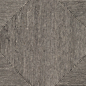 Livabliss Maroc Hand Tufted Wool Geometric Accent Rug for Entryways Bedrooms Low Pile India Cream, Black 8' x 10' MAR2321-810