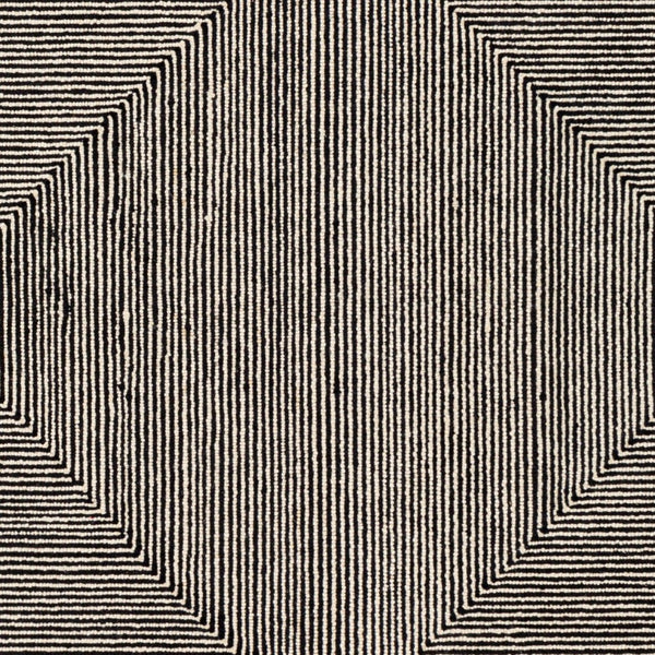 Livabliss Maroc Hand Tufted Wool Geometric Accent Rug for Entryways Bedrooms Low Pile India Cream, Black 8' x 10' MAR2321-810