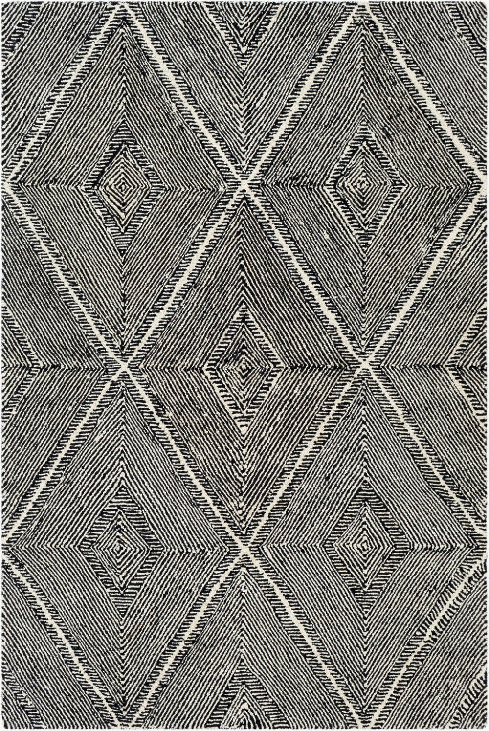 Livabliss Maroc Hand-tufted Wool Area Rug Global Motif for Living Room Bohemian Decor Black, Cream 8' x 10' MAR2322-810