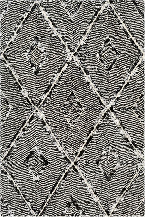 Livabliss Maroc Hand-tufted Wool Area Rug Global Motif for Living Room Bohemian Decor Black, Cream 8' x 10' MAR2322-810