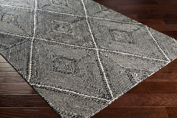 Livabliss Maroc Hand-tufted Wool Area Rug Global Motif for Living Room Bohemian Decor Black, Cream 8' x 10' MAR2322-810