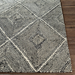 Livabliss Maroc Hand-tufted Wool Area Rug Global Motif for Living Room Bohemian Decor Black, Cream 8' x 10' MAR2322-810