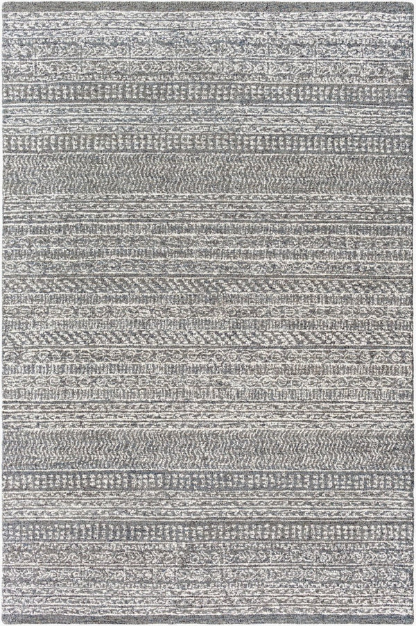 Livabliss Maroc Hand Tufted Wool Accent Rug Global Inspired Low Pile for Entryway or Bath Charcoal, Cream 9' x 12' MAR2327-912