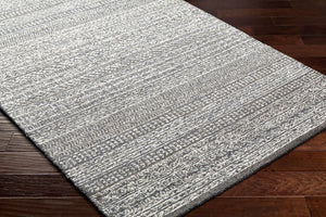 Livabliss Maroc Hand Tufted Wool Accent Rug Global Inspired Low Pile for Entryway or Bath Charcoal, Cream 9' x 12' MAR2327-912