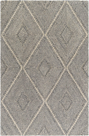 Livabliss Maroc Handtufted Wool Accent Rug Global Geometric Pattern for Entryway or Bedroom Charcoal, Cream 2' x 3' MAR2331-23