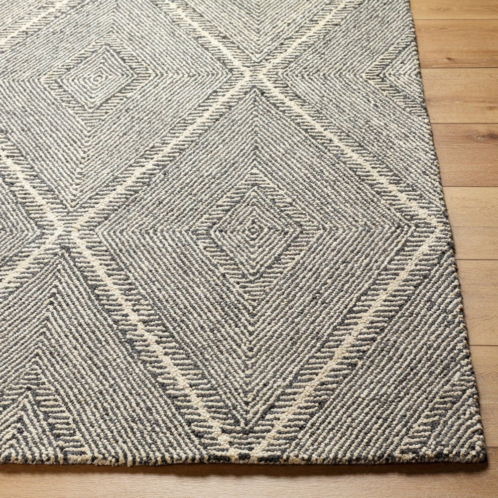 Livabliss Maroc Handtufted Wool Accent Rug Global Geometric Pattern for Entryway or Bedroom Charcoal, Cream 2' x 3' MAR2331-23
