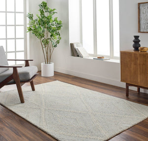 Livabliss Maroc Hand Tufted Wool Accent Rug Moroccan Inspired Low Pile for Entryway or Bedside Medium Gray, Cr 2' x 3' MAR2332-23