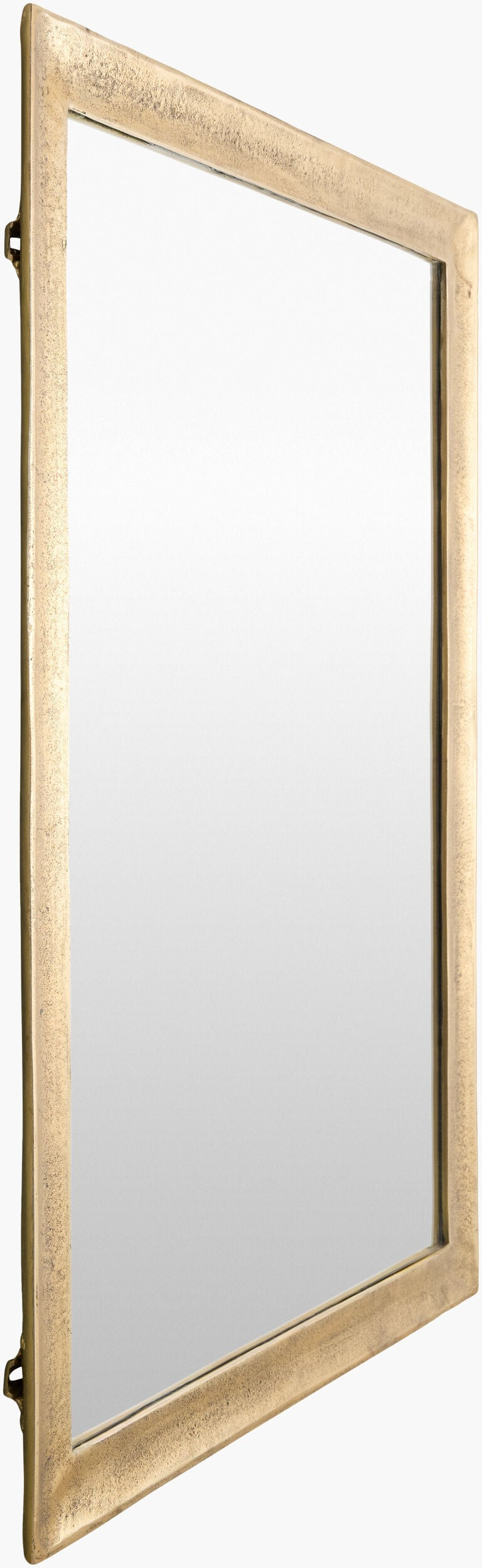 Surya Marasim 40"H X 30"W Accent Mirror - Elegant Minimalist Wall Decor With Exquisite Indian Craftsmanship Frame, Gold Aluminum Mara001-4030