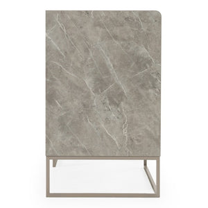 VIG Furniture Marbella Italian Modern Grey Marble Dresser With 6 Soft-Close Drawers, Champagne Steel Legs, 61" VGACMARBELLA-GRY-DRS