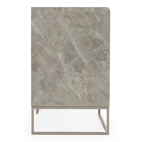 VIG Furniture Marbella Italian Modern Grey Marble Dresser With 6 Soft-Close Drawers, Champagne Steel Legs, 61" VGACMARBELLA-GRY-DRS
