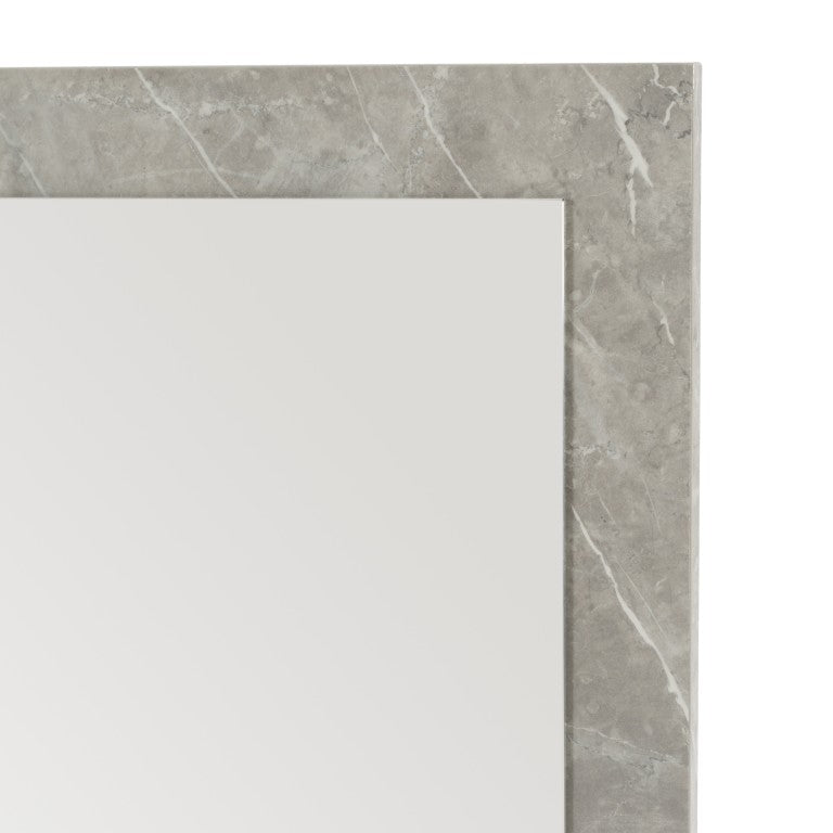VIG Furniture Marbella Italian-Made Rectangular Mirror In Faux Grey Marble Veneer — Sleek Modern Accent W33xh39" VGACMARBELLA-GRY-MIR