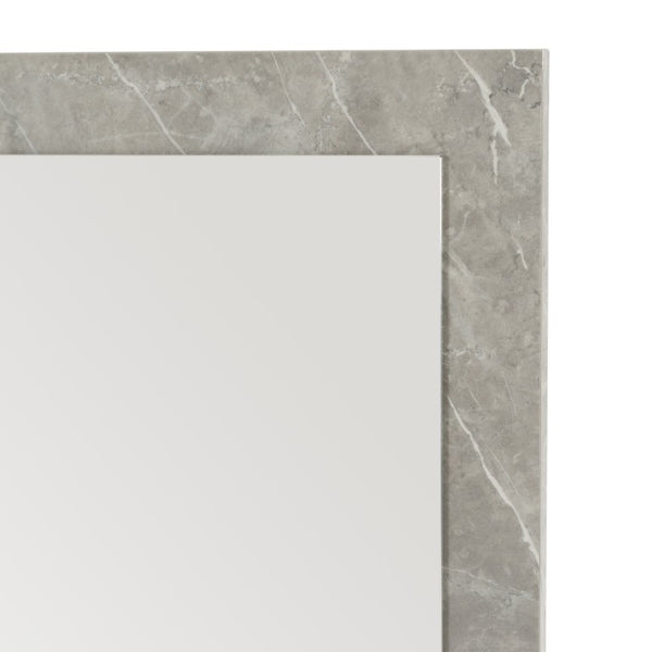 VIG Furniture Marbella Italian-Made Rectangular Mirror In Faux Grey Marble Veneer — Sleek Modern Accent W33xh39" VGACMARBELLA-GRY-MIR