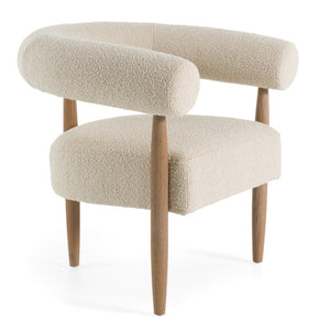 VIG Furniture Marchland Modern Beige Fabric Accent Chair With Solid Oak Legs, Plush Foam & Coil Spring Support VGMF-L3175-BGE