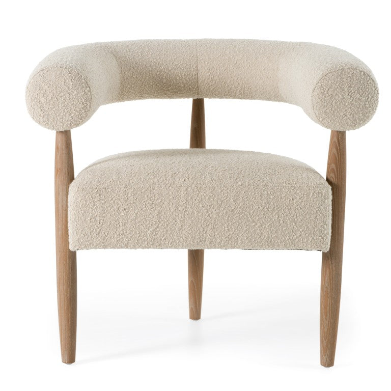 VIG Furniture Marchland Modern Beige Fabric Accent Chair With Solid Oak Legs, Plush Foam & Coil Spring Support VGMF-L3175-BGE