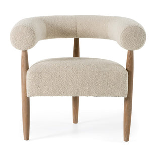 VIG Furniture Marchland Modern Beige Fabric Accent Chair With Solid Oak Legs, Plush Foam & Coil Spring Support VGMF-L3175-BGE