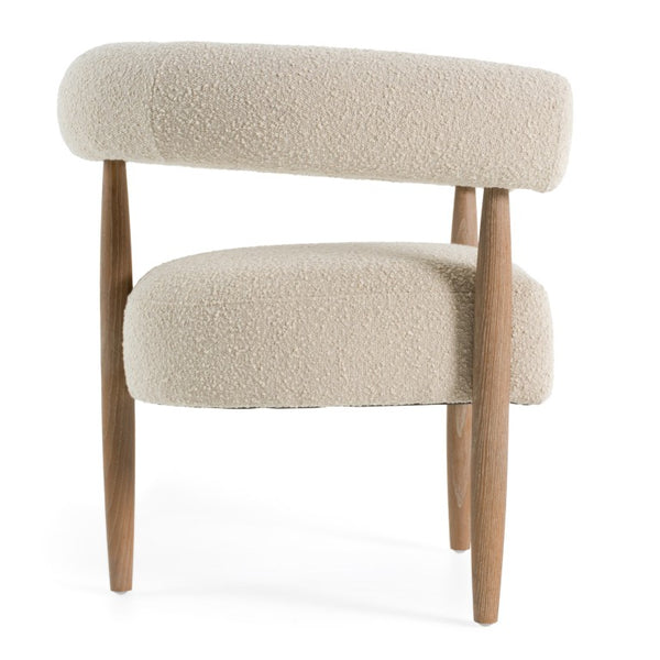 VIG Furniture Marchland Modern Beige Fabric Accent Chair With Solid Oak Legs, Plush Foam & Coil Spring Support VGMF-L3175-BGE