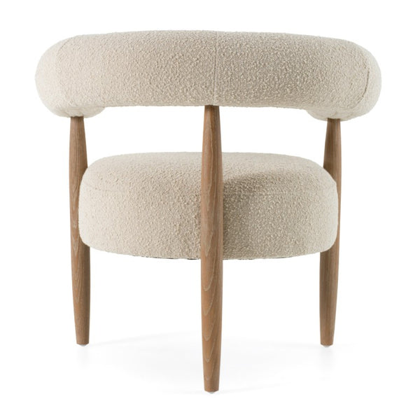 VIG Furniture Marchland Modern Beige Fabric Accent Chair With Solid Oak Legs, Plush Foam & Coil Spring Support VGMF-L3175-BGE