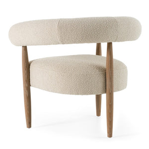 VIG Furniture Marchland Modern Beige Fabric Accent Chair With Solid Oak Legs, Plush Foam & Coil Spring Support VGMF-L3175-BGE