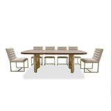 VIG Furniture Modrest Marjorie - Modern Walnut + Brushed Gold Rectangular Dining Table VGGMDT-1705-WAL