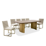 VIG Furniture Modrest Marjorie - Modern Walnut + Brushed Gold Rectangular Dining Table VGGMDT-1705-WAL