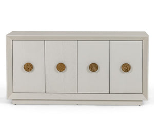 VIG Furniture Marjorie Cream White Ash Buffet With Brushed Gold Hardware, Spacious Adjustable Shelves, 63" Wide VGGMW-1705B-CRM