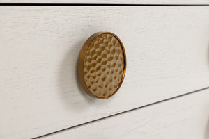 VIG Furniture Marjorie Cream Ash Nightstand With Brushed Gold Handles, 3 Drawers, Spacious Modern Bedside (39"W) VGGMCHD-1705-3A-CRM