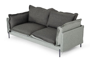 VIG Furniture Mars Two-Tone Grey Sofa With Reversible Cushions, Foam-Feather Comfort & Titanium Legs, 87"W VGCF591-DKGRY-S