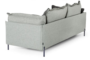 VIG Furniture Mars Two-Tone Grey Sofa With Reversible Cushions, Foam-Feather Comfort & Titanium Legs, 87"W VGCF591-DKGRY-S