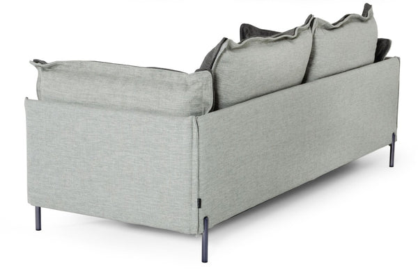 VIG Furniture Mars Two-Tone Grey Sofa With Reversible Cushions, Foam-Feather Comfort & Titanium Legs, 87"W VGCF591-DKGRY-S