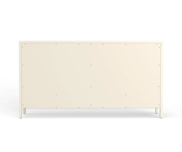Marsha Six Drawer Dresser Rubberwood Brass Knobs Modern Farmhouse Bedroom Storage