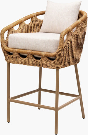 Surya Marvella Foam Cushioned Bar Stool Wide Seat for Kitchen Island or Home Bar MARV001-402424