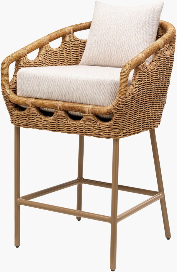Surya Marvella Foam Cushioned Bar Stool Wide Seat for Kitchen Island or Home Bar MARV001-402424