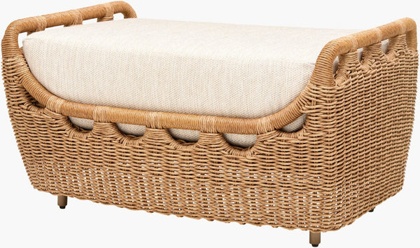 Surya Marvella Upholstered Foam Ottoman for Living Room Sunroom or Patio Dual Purpose Seat MARV003-203322