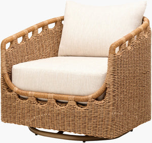 Surya Marvella Swivel Accent Chair Foam Cushioned Seat for Living Room or Sunroom MARV010-303333