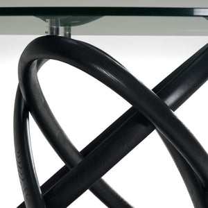 VIG Furniture Mason Sculptural Round Dining Table With 15Mm Tempered Glass Top & Black Ash Intertwined Base VGCSDT-16138-BLK