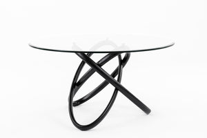 VIG Furniture Modrest Mason Round Glass & Black Ash Dining Table  VGCSDT-16138-BLK