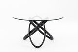 VIG Furniture Modrest Mason Round Glass & Black Ash Dining Table  VGCSDT-16138-BLK