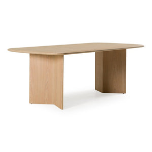 VIG Furniture Masuda Modern Natural Ash Rectangular Dining Table For 6 — 80" X 40" Double-Pedestal, Solid+Veneers VGOD-LZ-398DT
