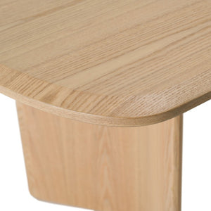 VIG Furniture Masuda Modern Natural Ash Rectangular Dining Table For 6 — 80" X 40" Double-Pedestal, Solid+Veneers VGOD-LZ-398DT