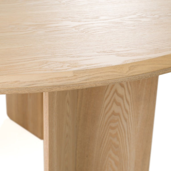 VIG Furniture Masuda Modern Natural Ash Round Dining Table — 60" Minimalist 3‑Leg Design, Seats 4, Durable Veneer VGOD-LZ-398DT-R